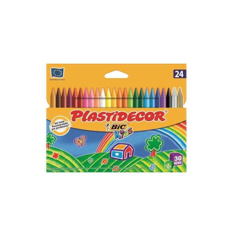 ESTUCHE 24 CERAS DE COLOR QUE NO ENSUCIAN PLASTIDECOR 9203011