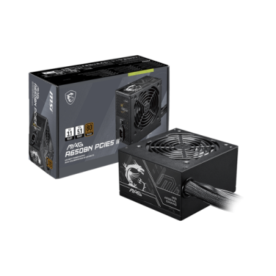 MSI MAG A650BN PCIE5 II unidad de fuente de alimentacion 650 W 204 pin ATX ATX Negro