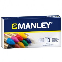 ESTUCHE DE 10 UNIDADES CERAS BLANDAS COLORES SURTIDOS MANLEY MNC00033