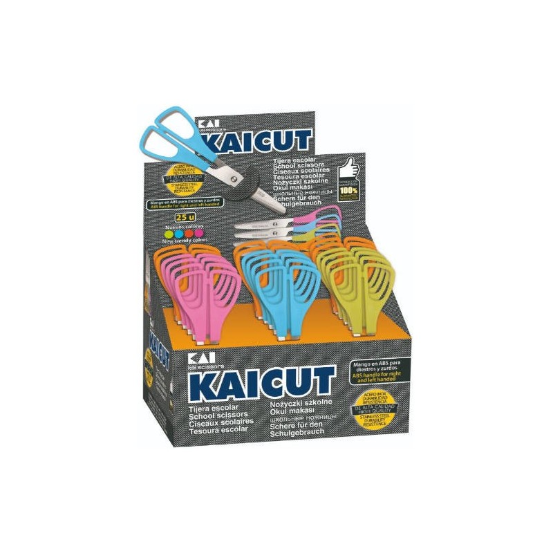 EXPOSITOR DE 25 UNIDADES TIJERAS ESCOLARES KAICUT 13 CM ALPINO PT0014