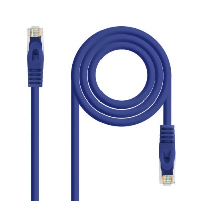 Nanocable Cable de red latiguillo RJ45 LSZH Cat6A UTP AWG24 Azul 05m