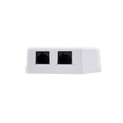 Nanocable ROSETA DE SUPERFICIE PARA RJ45 CAT6 2 TOMAS BLANCO
