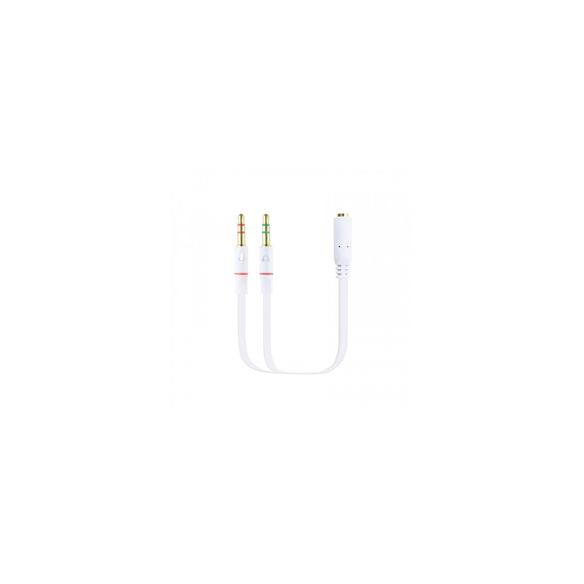 Nanocable Cable Adaptador Audio Jack 35 H de 4 Pines a 2 Jack 35 M de 3 Pines Blanco 20 Cm