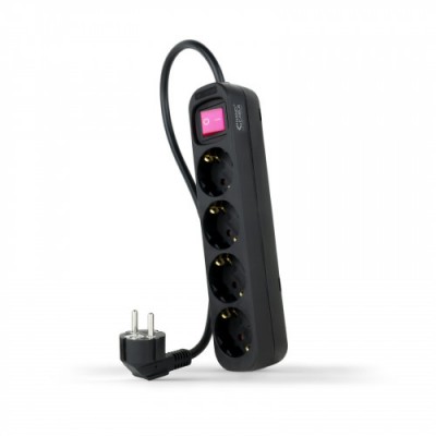 Nanocable Regleta de enchufes de 4 tomas con interruptor 14 metros Negra