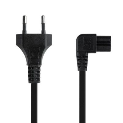 TooQ Cable de Alimentacion Acodado CEE7 16 M C7 H Negro 3 m