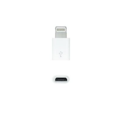 Nanocable Adaptador Lightning a Micro USB Lightning M Micro B H Blanco