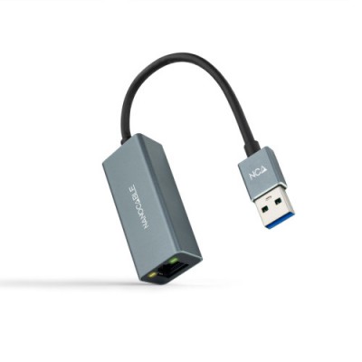 Nanocable Conversor USB 30 a Ethernet Gigabit 10 100 1000 Mbps Aluminio Gris 15 cm