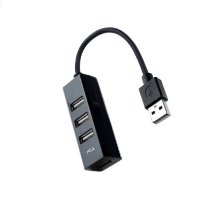 Nanocable Hub USB 20 con 4 Puertos de USB 20 USB A M USB 20 H Negro 15 cm