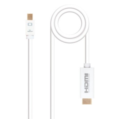 Nanocable Cable conversor Mini DP a HDMI Mini DP M HDMI M Blanco 20 M