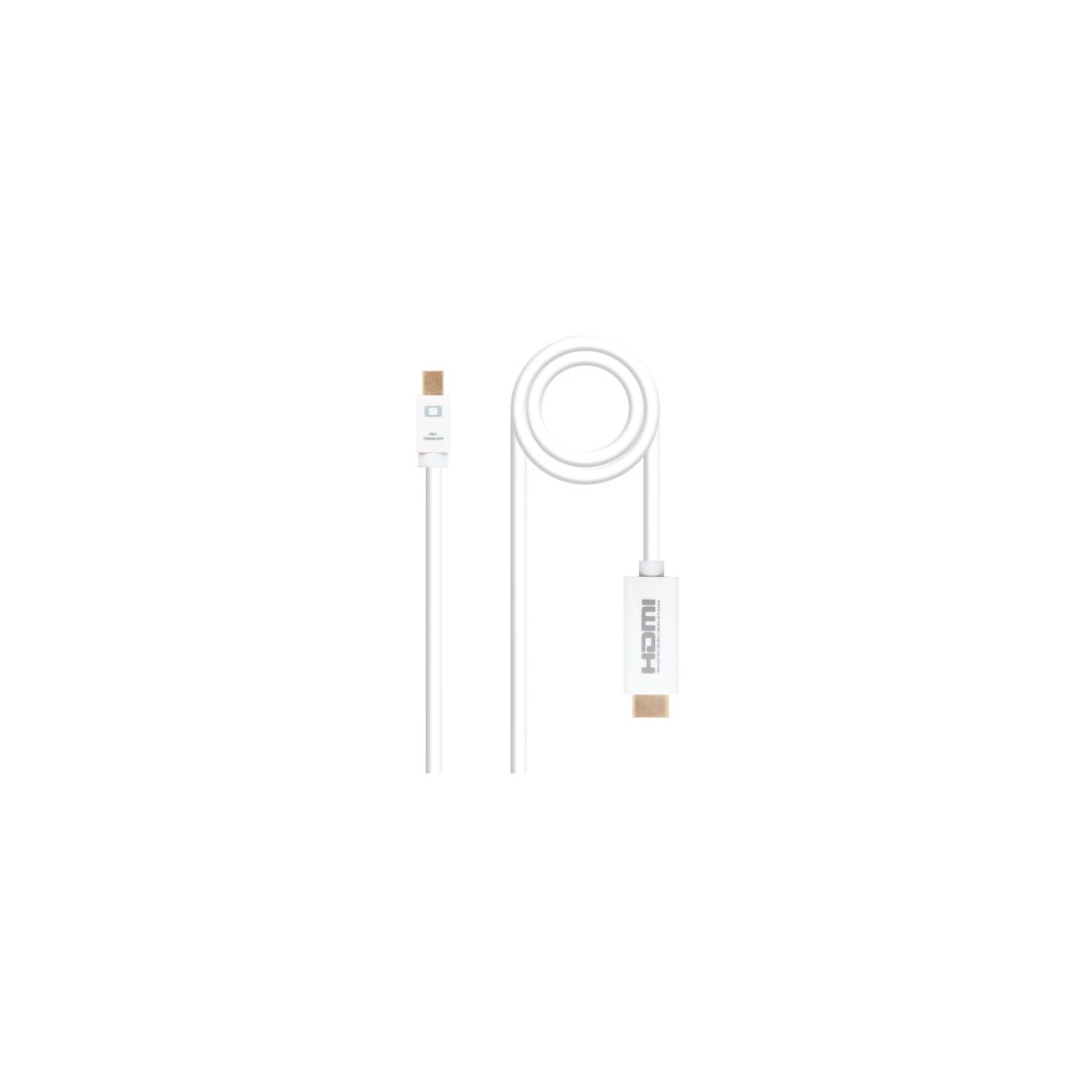 Nanocable Cable conversor Mini DP a HDMI Mini DP M HDMI M Blanco 20 M