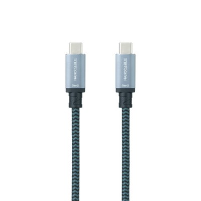 Nanocable Cable USB 31 Gen2 10Gbps 5A 4K 60Hz USB C M USB C M Gris Negro 05 m