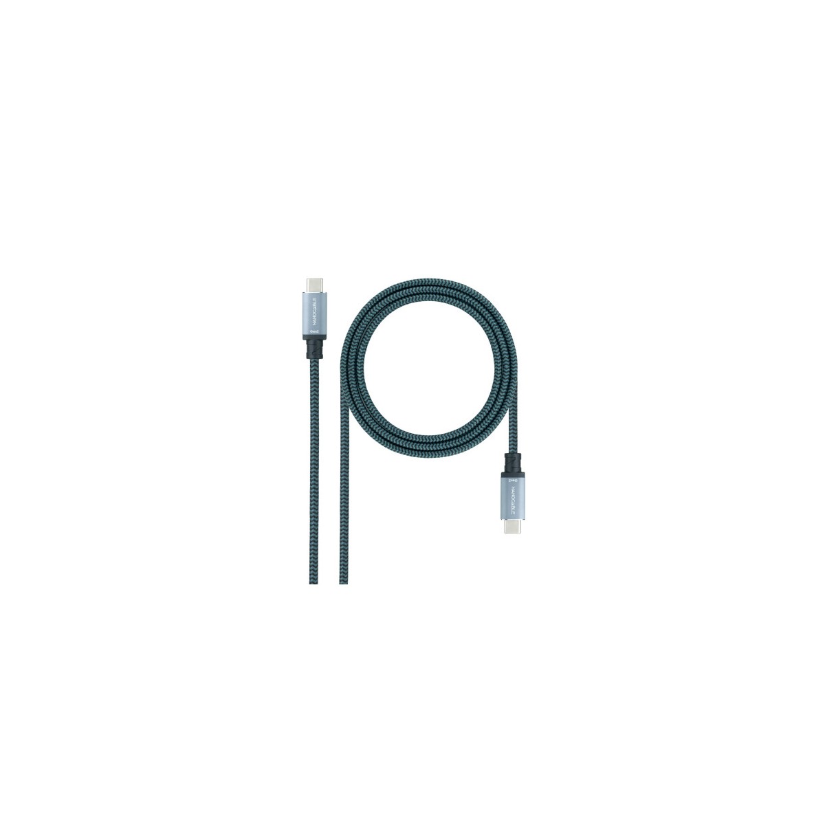 Nanocable Cable USB 31 Gen2 10Gbps 5A 4K 60Hz USB C M USB C M Gris Negro 05 m