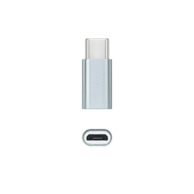 Nanocable Adaptador USB C a Micro USB USB C M Micro B H Aluminio Gris