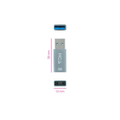 Nanocable Adaptador USB A 31 GEN2 a USB C USB A M USB C H Gris