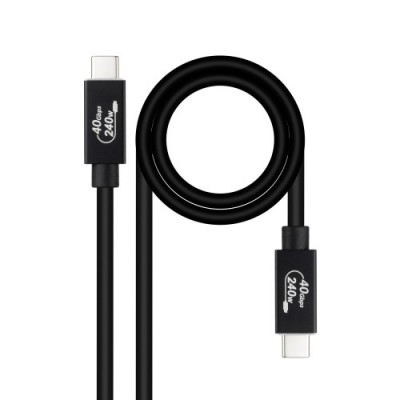 Nanocable Cable USB 4 Gen 3x2 40Gbps 5A 240W USB C M USB C M Negro 1 m