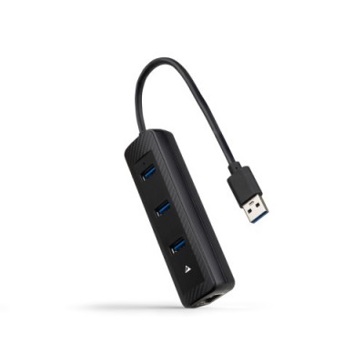 NANOCABLE HUB USB30 3xUSB30RJ45 USB A M RJ45 H NEGRO 15CM