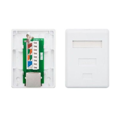 Nanocable ROSETA DE SUPERFICIE PARA RJ45 CAT6 FTP 1 TOMA BLANCO