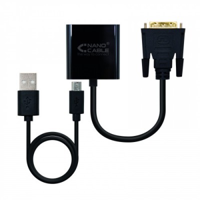 Nanocable Conversor DVI 241 m A VGA HDB15 h Negro 10 cm
