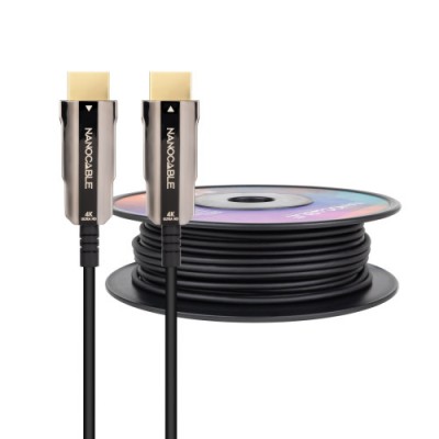 Nanocable Cable HDMI V20 AOC 4K60Hz 18Gbps A M A M Negro 50 m