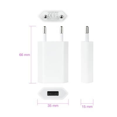 NANOCABLE MINI CARGADOR USB PARA IPOD IPHONE 5V 1A