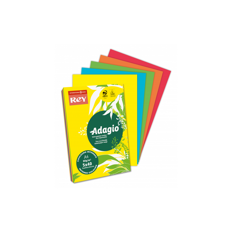 PAQUETE 500H PAPEL 80GR A4 AMARILLO INTENSO ADAGIO 40002490