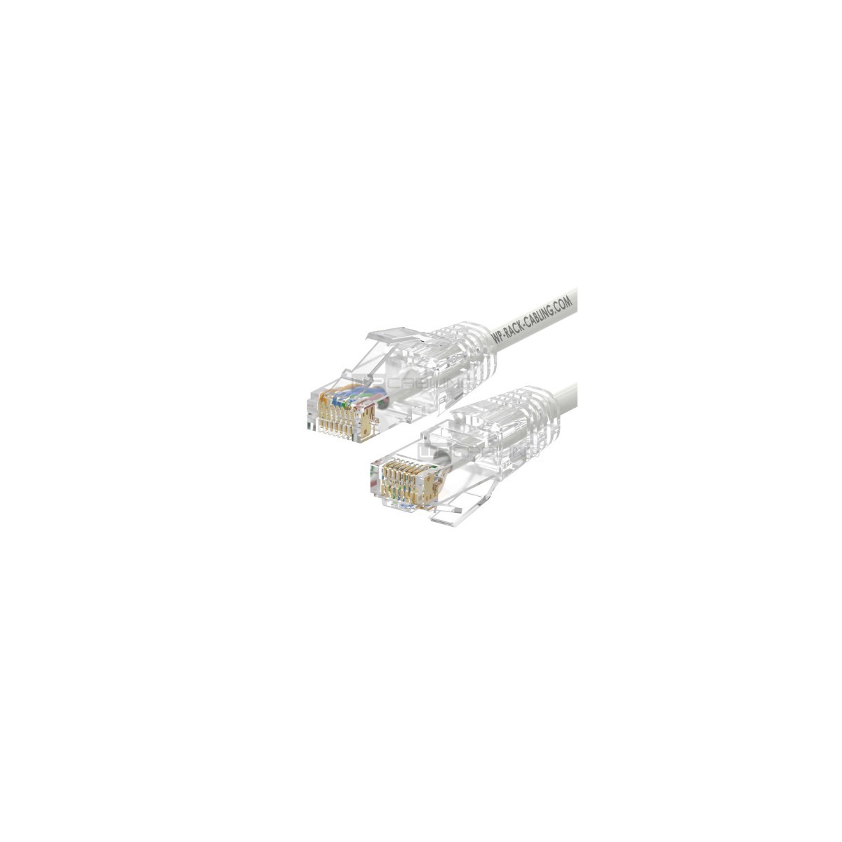 WP CAT 6A U UTP SLIM PATCH CABLE LENGTH 3 M AWG 28 7 CU LS0H 50U GOLD PLATED PINS COLOR WHITE