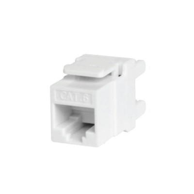 WP UTP CAT 6 KEYSTONE JACK DUAL IDC TYPE 180 DEGREE WHITE COLOR WITH DUST COVER