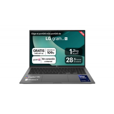 LG Gram 16Z90TL GAU88B ordenador portatil Intel Core Ultra 7 258V Portatil 406 cm 16 WQXGA 32 GB LPDDR5x SDRAM 1 TB SSD Wi Fi 7