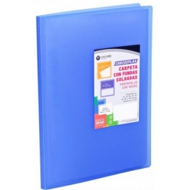 CARPETA CARCHIPLAS BOOK A4 POLIPROPILENO 20 FUNDAS SOLDADAS AZUL CARCHIVO 50302050