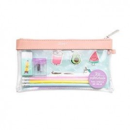 KIT DE ESTUCHE TRANSPARENTE PVC PARA APUNTES QUE MOLAN MRWONDERFUL WOA09499ES