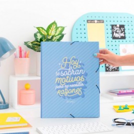 CARPETA CARTON SEPARADORA CON GOMA ELASTICA HOY TE SOBRAN MOTIVOS PARA MRWONDERFUL WOA09755ES