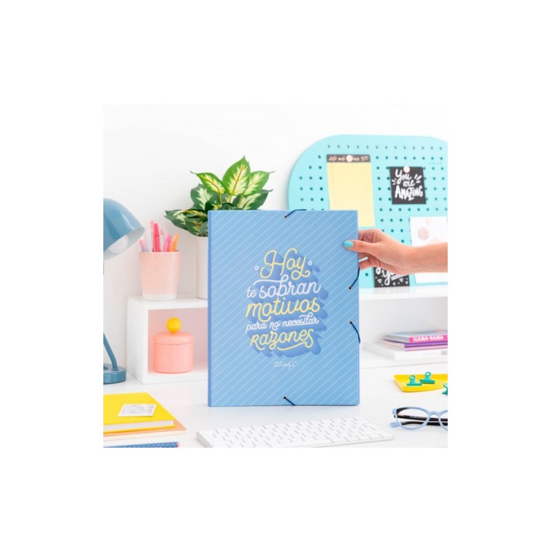 CARPETA CARTON SEPARADORA CON GOMA ELASTICA HOY TE SOBRAN MOTIVOS PARA MRWONDERFUL WOA09755ES