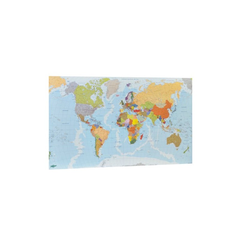 MAPA MUNDI PLASTIFICADO SIN MARCO ENROLLADO 84X140 CM FAIBO 173G