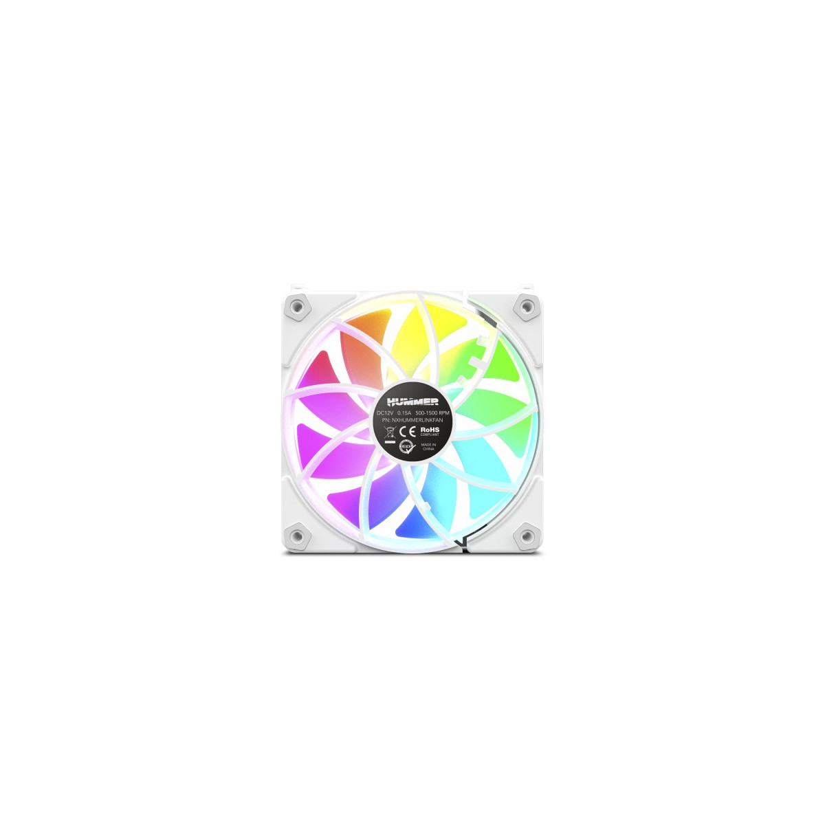 NOX Hummer NXHUMMERELINKWH sistema de refrigeracion para ordenador Carcasa del ordenador Ventilador 12 cm Blanco 1 piezas