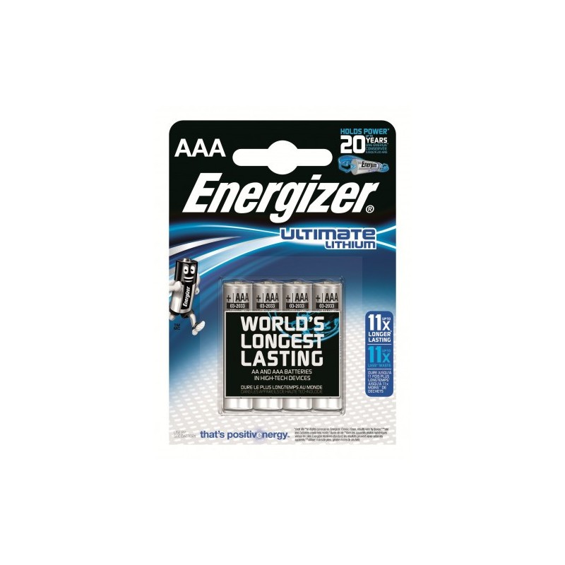 BLISTER 4 PILAS ULTIM LITHIUM TIPO L92 AAA ENERGIZER 639171