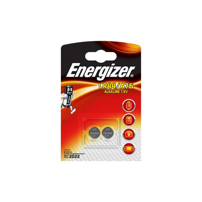 BLISTER 2 PILAS DE BOTON MODELO A76 LR44 ENERGIZER 639317