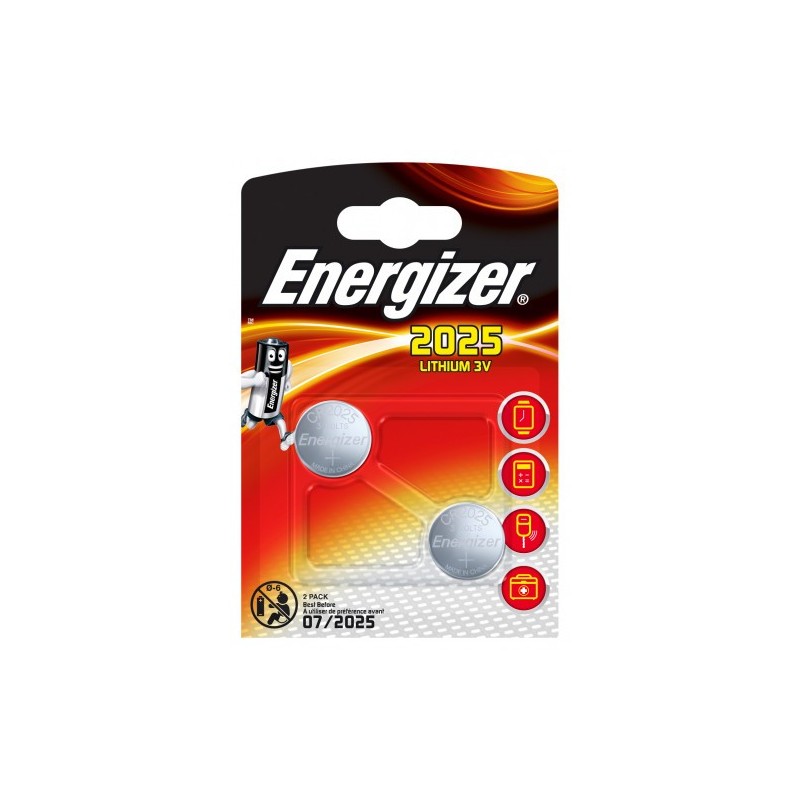 BLISTER 2 PILAS DE BOTON MODELO CR2025 ENERGIZER E301021501