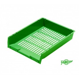 BANDEJA APILABLE DE PLASTICO 340X275X65 MM COLOR VERDE FAIBO 90 04