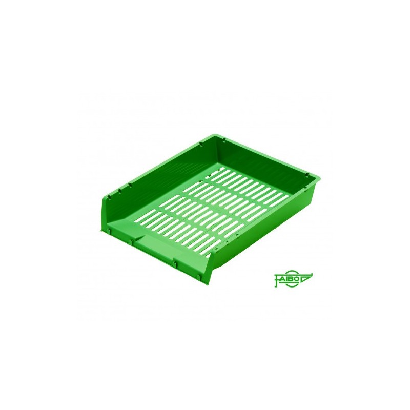 BANDEJA APILABLE DE PLASTICO 340X275X65 MM COLOR VERDE FAIBO 90 04