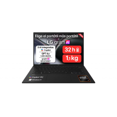 PORTATIL LG GRAM 14 14Z95U WINDOWS 11 HOME RYZEN AI 7 450 32 GB RAM 512 GB SSD PANTALLA IPS 19201200