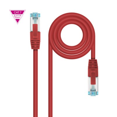 Nanocable Cable de Red Cat7 600MHZ LSZH SFTP PIMF AWG26 Rojo 2 m