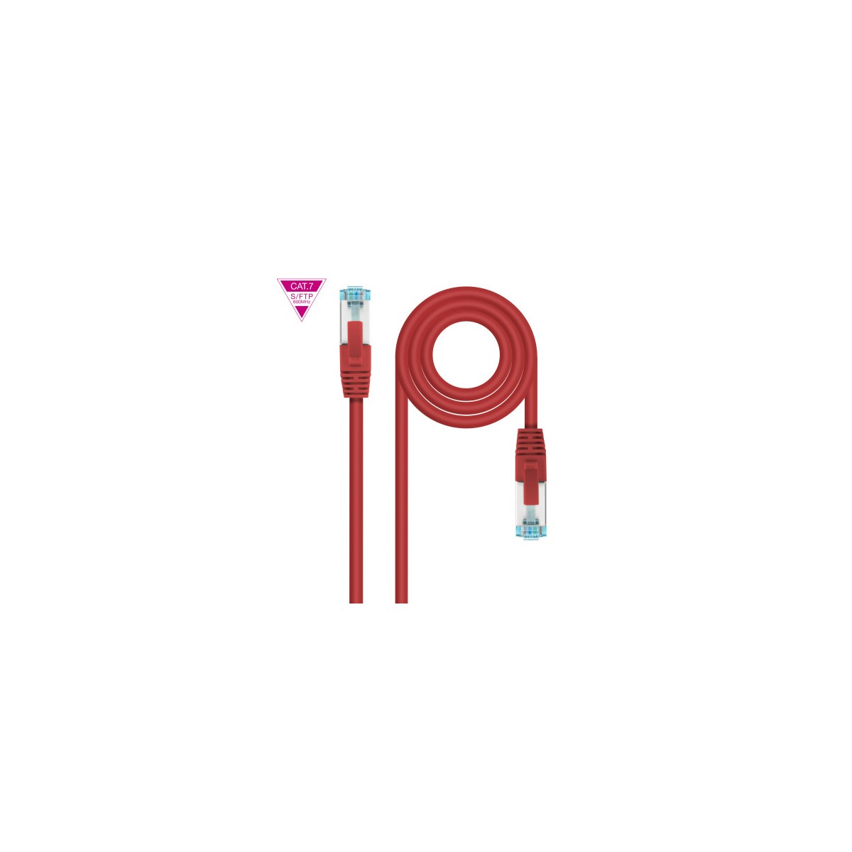 Nanocable Cable de Red Cat7 600MHZ LSZH SFTP PIMF AWG26 Rojo 2 m