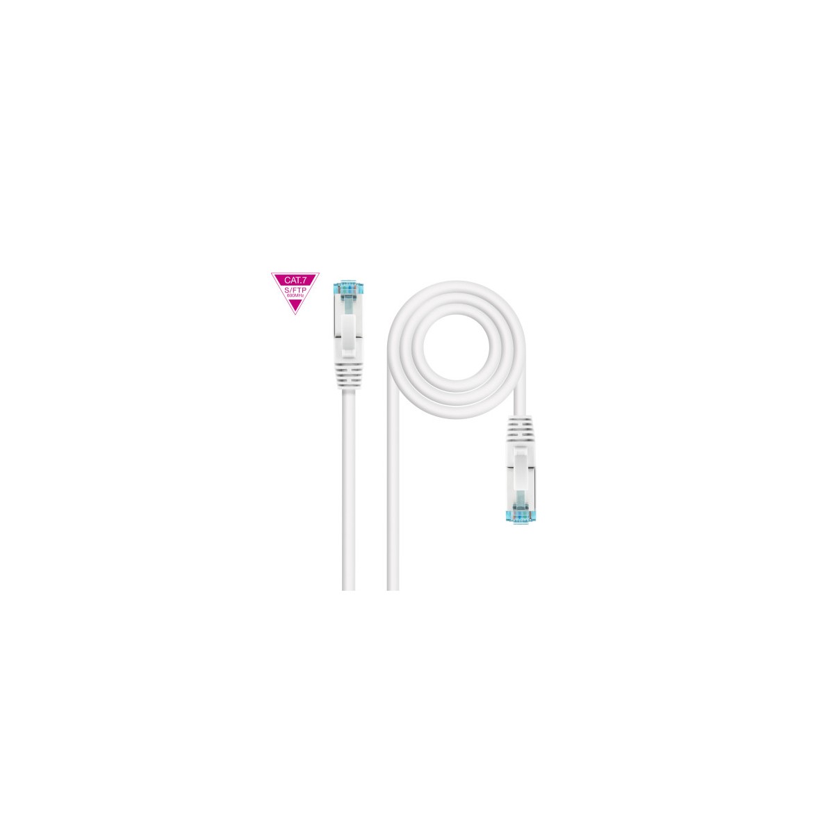Nanocable Cable de Red Cat7 600MHZ LSZH SFTP PIMF AWG26 Blanco 2 m