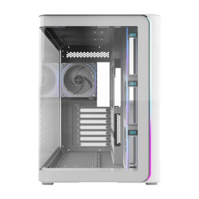 FSP CAJA M580 WP ATX MID TOWER USB30 X 2 TYPE C WHITE 120MM PWM ARGB REVERSE FANS 4 DIGITAL FAN SPEED