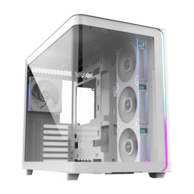 FSP CAJA M580 WP ATX MID TOWER USB30 X 2 TYPE C WHITE 120MM PWM ARGB REVERSE FANS 4 DIGITAL FAN SPEED