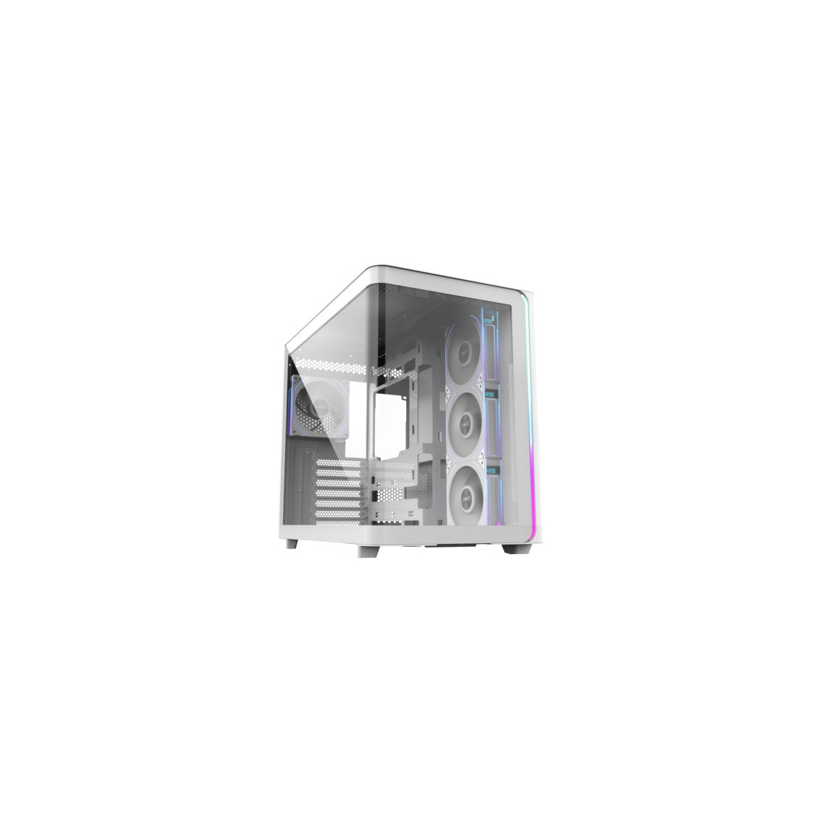 FSP CAJA M580 WP ATX MID TOWER USB30 X 2 TYPE C WHITE 120MM PWM ARGB REVERSE FANS 4 DIGITAL FAN SPEED
