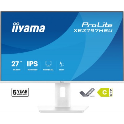 MONITOR IIYAMA PANTALLA PARA PC 686 CM 27 1920 X 1080 PIXELES FULL HD LED PANEL IPS AJUSTABLE WHITE VERSION