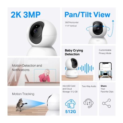 TP Link TC71 Almohadilla Camara de seguridad IP Interior 2304 x 1296 Pixeles Escritorio