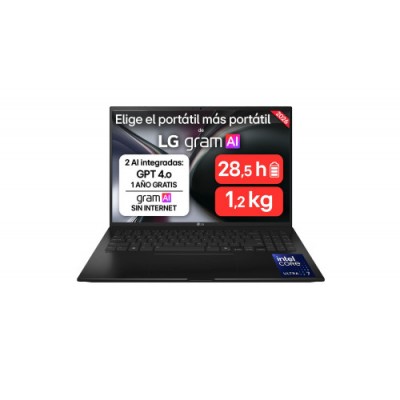 PORTATIL LG GRAM 16 16ZD90TL INTEL CORE ULTRA 7 32 GB RAM 512 GB SSD PANEL IPS WQXGA 2560X1600