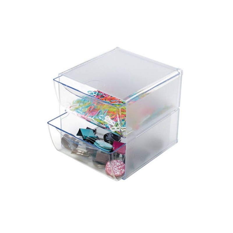 ORGANIZADOR MODULAR CON DOS CAJONES DE 165X145X7 TRANSPARENTE DEFLECTO 350101